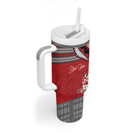 Personalised Tonga Rugby Pacific Tumbler With Handle Ikale Tahi Sipi Tau LT9 - Polynesian Pride