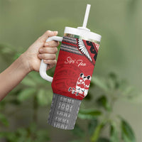 Personalised Tonga Rugby Pacific Tumbler With Handle Ikale Tahi Sipi Tau LT9 - Polynesian Pride