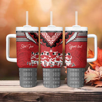 Personalised Tonga Rugby Pacific Tumbler With Handle Ikale Tahi Sipi Tau LT9 - Polynesian Pride