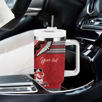 Personalised Tonga Rugby Pacific Tumbler With Handle Ikale Tahi Sipi Tau LT9 - Polynesian Pride