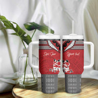 Personalised Tonga Rugby Pacific Tumbler With Handle Ikale Tahi Sipi Tau LT9 - Polynesian Pride