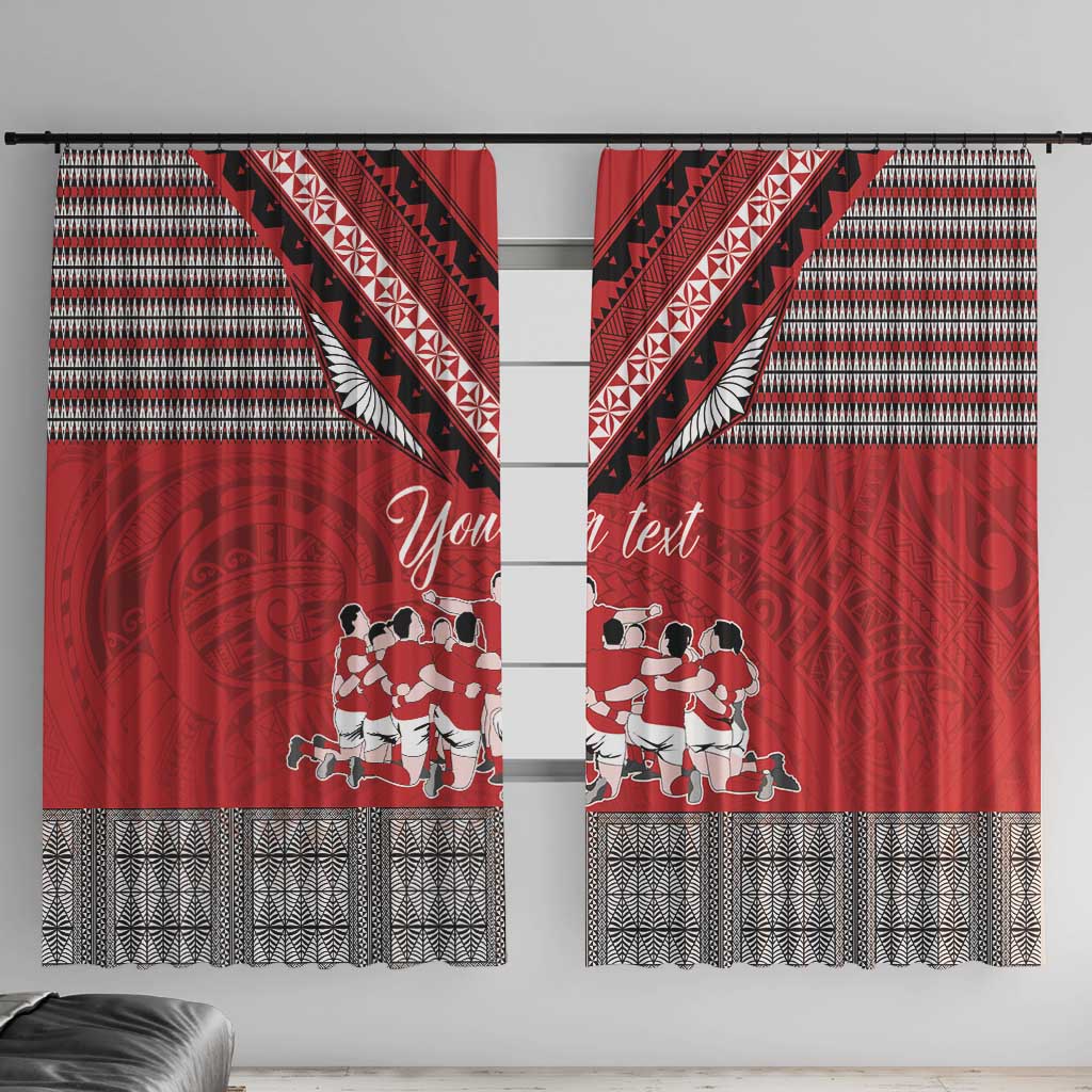 Personalised Tonga Rugby Pacific Window Curtain Ikale Tahi Sipi Tau