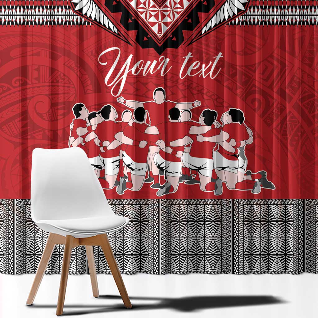 Personalised Tonga Rugby Pacific Window Curtain Ikale Tahi Sipi Tau LT9 - Polynesian Pride