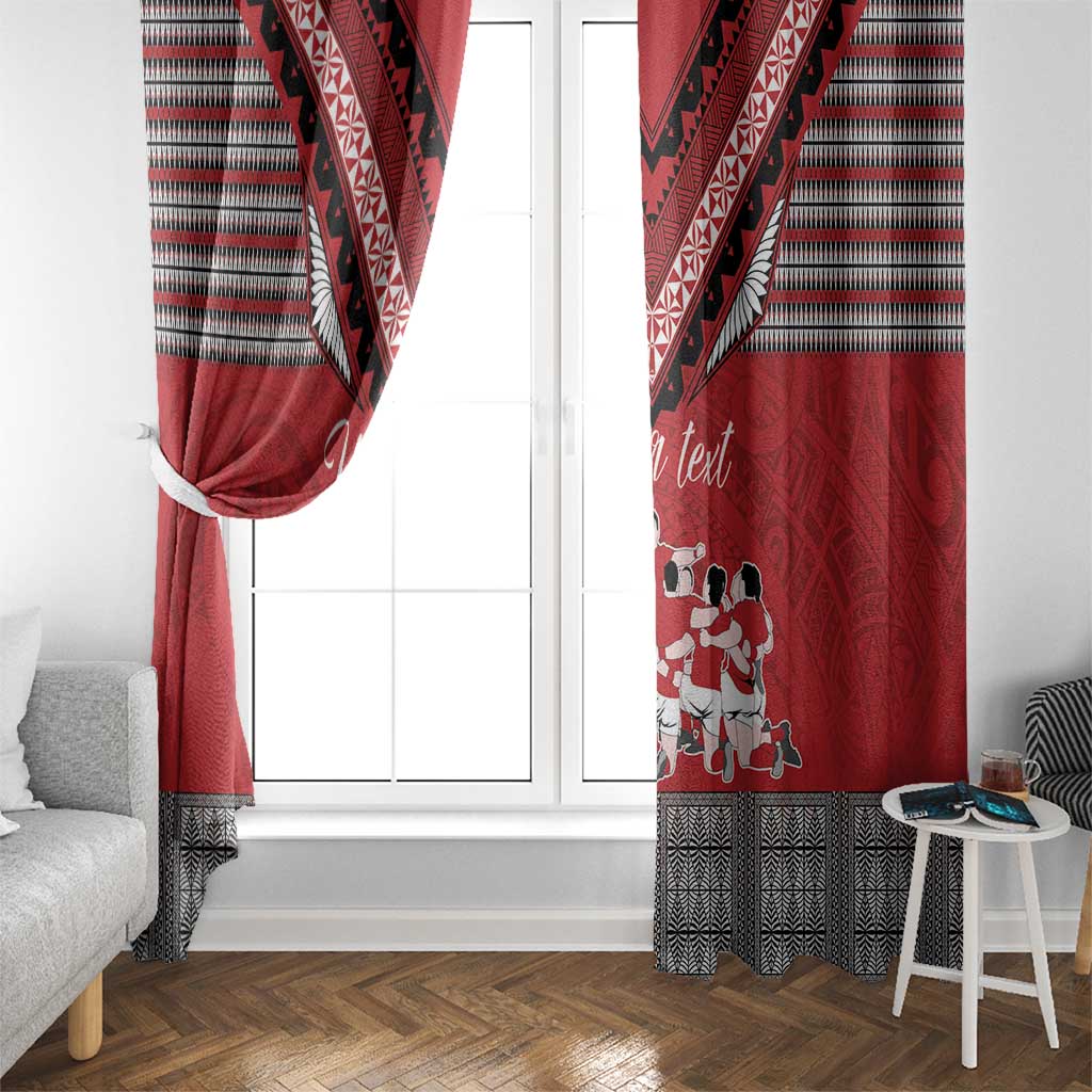 Personalised Tonga Rugby Pacific Window Curtain Ikale Tahi Sipi Tau LT9 - Polynesian Pride