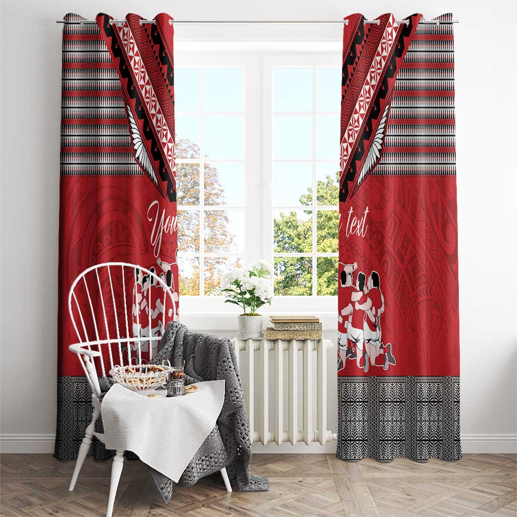 Personalised Tonga Rugby Pacific Window Curtain Ikale Tahi Sipi Tau LT9 - Polynesian Pride