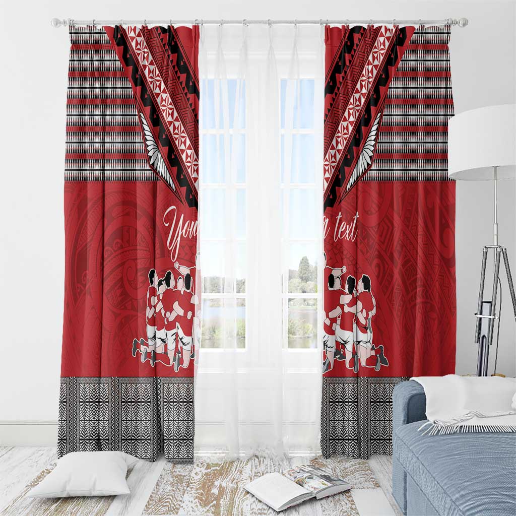 Personalised Tonga Rugby Pacific Window Curtain Ikale Tahi Sipi Tau LT9 - Polynesian Pride