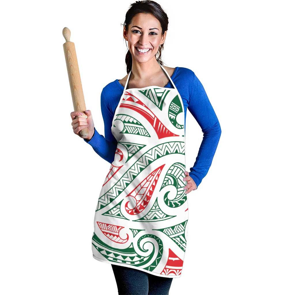New Zealand Kowhaiwhai Christmas Apron Traditional Maori Koru Pattern - Polynesian Pride
