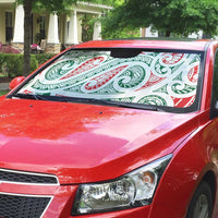 New Zealand Kowhaiwhai Christmas Auto Sun Shade Traditional Maori Koru Pattern - Polynesian Pride