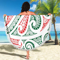 New Zealand Kowhaiwhai Christmas Beach Blanket Traditional Maori Koru Pattern - Polynesian Pride