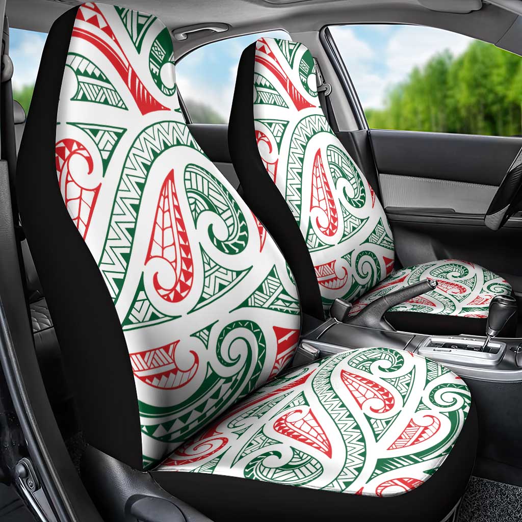 New Zealand Kowhaiwhai Christmas Car Seat Cover Traditional Maori Koru Pattern - Polynesian Pride