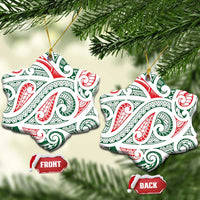 New Zealand Kowhaiwhai Christmas Ceramic Ornament Traditional Maori Koru Pattern - Polynesian Pride
