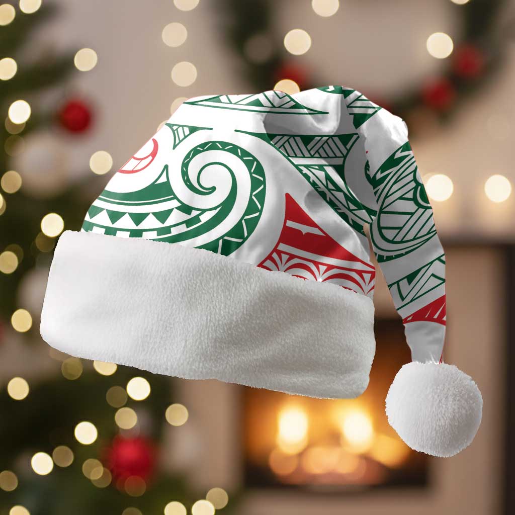 New Zealand Kowhaiwhai Christmas Santa Hat Traditional Maori Koru Pattern - Polynesian Pride
