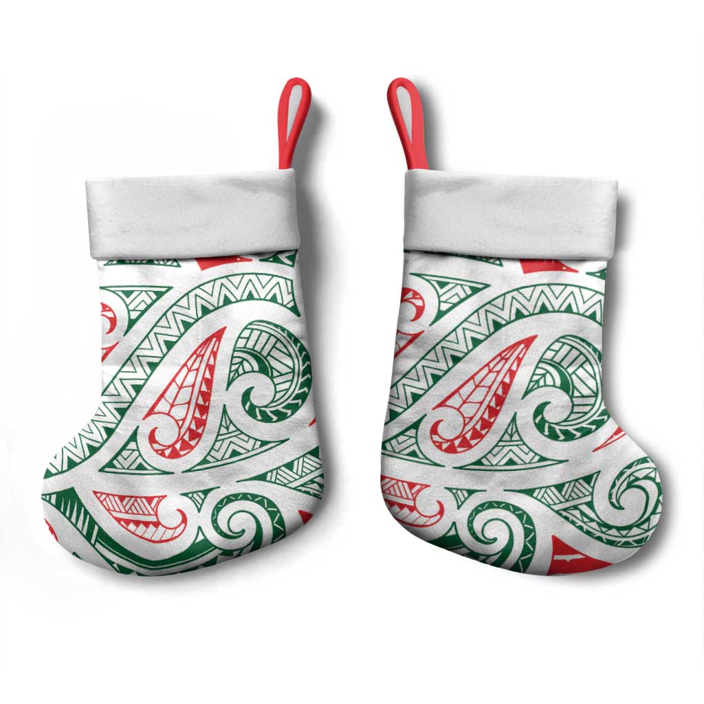 New Zealand Kowhaiwhai Christmas Stocking Traditional Maori Koru Pattern - Polynesian Pride