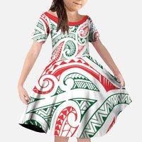 New Zealand Kowhaiwhai Christmas Family Matching Mermaid Dress and Hawaiian Shirt Traditional Maori Koru Pattern - Polynesian Pride