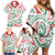 New Zealand Kowhaiwhai Christmas Family Matching Off Shoulder Short Dress and Hawaiian Shirt Traditional Maori Koru Pattern - Polynesian Pride