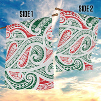 New Zealand Kowhaiwhai Christmas Garden Flag Traditional Maori Koru Pattern - Polynesian Pride