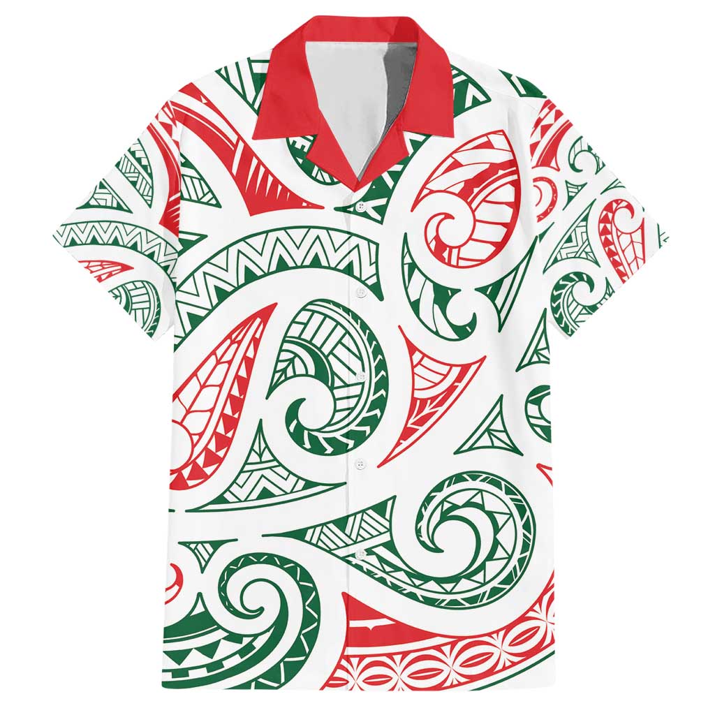 New Zealand Kowhaiwhai Christmas Hawaiian Shirt Traditional Maori Koru Pattern - Polynesian Pride