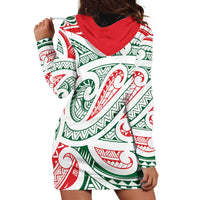New Zealand Kowhaiwhai Christmas Hoodie Dress Traditional Maori Koru Pattern - Polynesian Pride