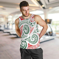 New Zealand Kowhaiwhai Christmas Men Tank Top Traditional Maori Koru Pattern - Polynesian Pride