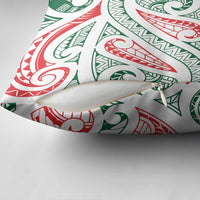 New Zealand Kowhaiwhai Christmas Pillow Cover Traditional Maori Koru Pattern - Polynesian Pride