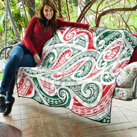 New Zealand Kowhaiwhai Christmas Quilt Traditional Maori Koru Pattern - Polynesian Pride