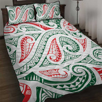 New Zealand Kowhaiwhai Christmas Quilt Bed Set Traditional Maori Koru Pattern - Polynesian Pride