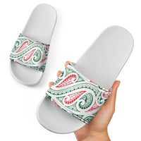 New Zealand Kowhaiwhai Christmas Slide Sandals Traditional Maori Koru Pattern - Polynesian Pride