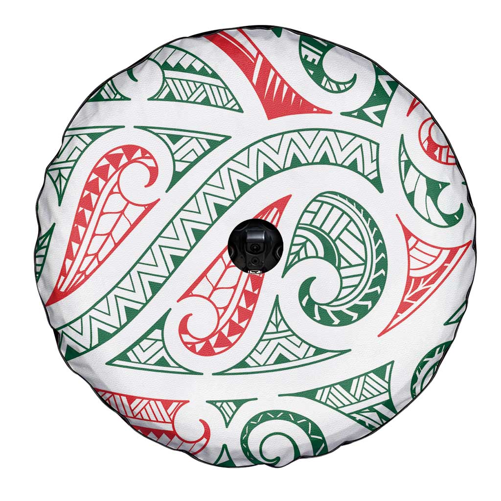 New Zealand Kowhaiwhai Christmas Spare Tire Cover Traditional Maori Koru Pattern - Polynesian Pride