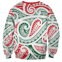New Zealand Kowhaiwhai Christmas Sweatshirt Traditional Maori Koru Pattern - Polynesian Pride