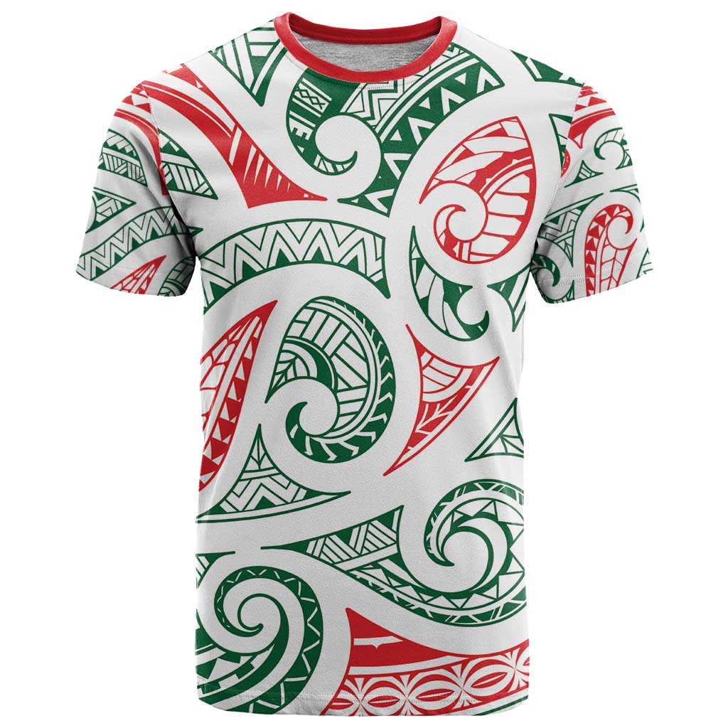 New Zealand Kowhaiwhai Christmas T Shirt Traditional Maori Koru Pattern - Polynesian Pride