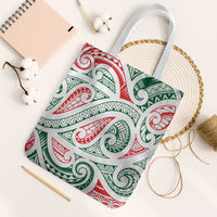 New Zealand Kowhaiwhai Christmas Tote Bag Traditional Maori Koru Pattern - Polynesian Pride