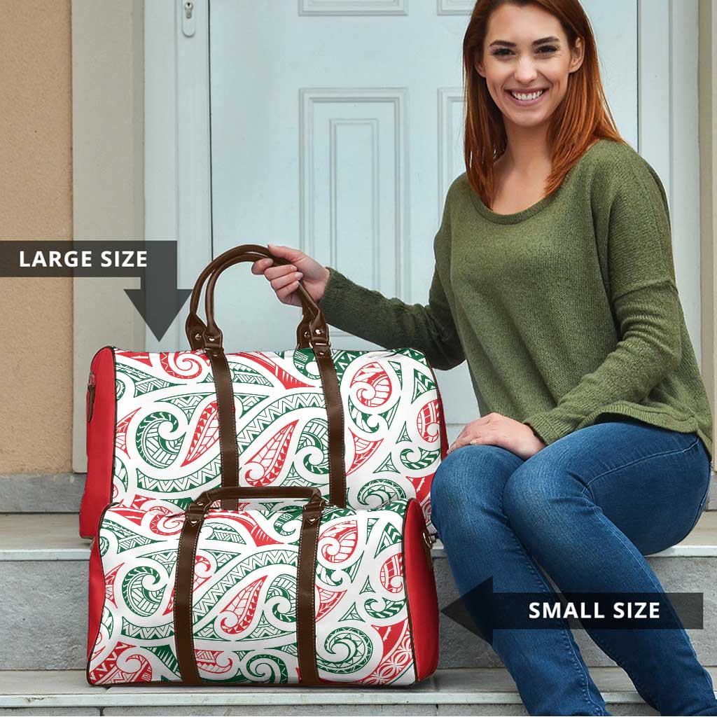 New Zealand Kowhaiwhai Christmas Travel Bag Traditional Maori Koru Pattern - Polynesian Pride