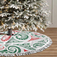 New Zealand Kowhaiwhai Christmas Tree Skirt Traditional Maori Koru Pattern - Polynesian Pride