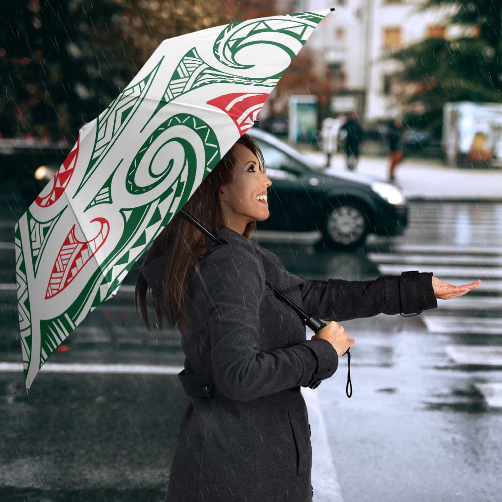 New Zealand Kowhaiwhai Christmas Umbrella Traditional Maori Koru Pattern - Polynesian Pride
