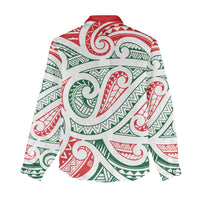 New Zealand Kowhaiwhai Christmas Women Casual Shirt Traditional Maori Koru Pattern - Polynesian Pride