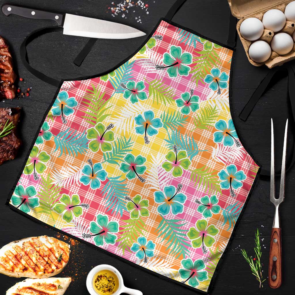 Hawaiian Palaka Apron Hibiscus Palm Leaf Pattern - Polynesian Pride