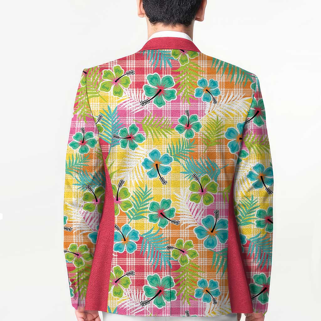 Hawaiian Palaka Blazer Hibiscus Palm Leaf Pattern - Polynesian Pride