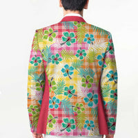 Hawaiian Palaka Blazer Hibiscus Palm Leaf Pattern - Polynesian Pride