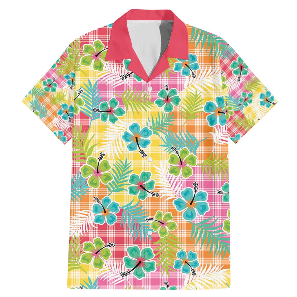Hawaiian Palaka Family Matching Mermaid Dress and Hawaiian Shirt Hibiscus Palm Leaf Pattern - Polynesian Pride