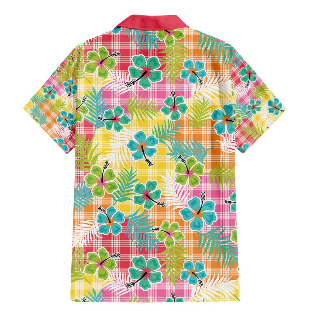 Hawaiian Palaka Family Matching Mermaid Dress and Hawaiian Shirt Hibiscus Palm Leaf Pattern - Polynesian Pride