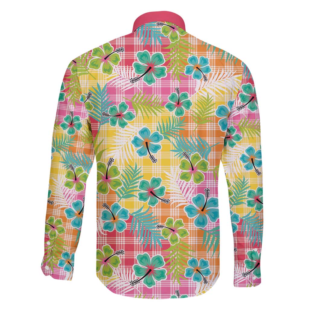 Hawaiian Palaka Family Matching Mermaid Dress and Hawaiian Shirt Hibiscus Palm Leaf Pattern - Polynesian Pride