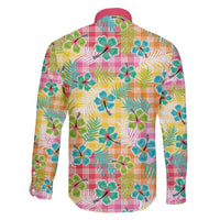 Hawaiian Palaka Family Matching Short Sleeve Bodycon Dress and Hawaiian Shirt Hibiscus Palm Leaf Pattern - Polynesian Pride