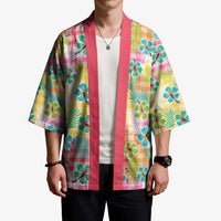 Hawaiian Palaka Kimono Hibiscus Palm Leaf Pattern - Polynesian Pride