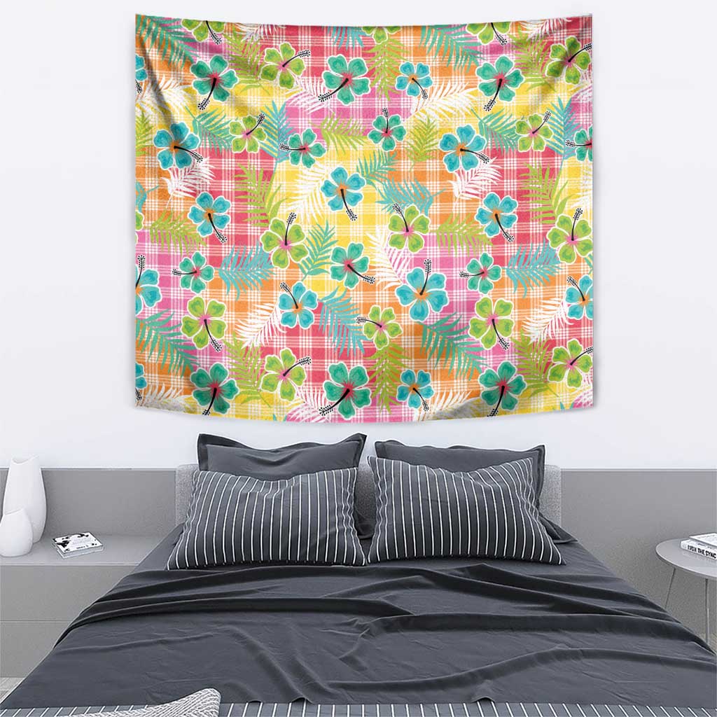 Hawaiian Palaka Tapestry Hibiscus Palm Leaf Pattern - Polynesian Pride