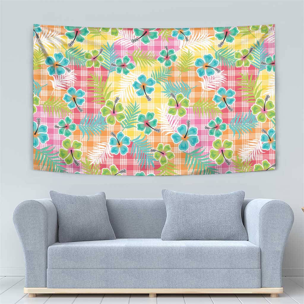 Hawaiian Palaka Tapestry Hibiscus Palm Leaf Pattern - Polynesian Pride