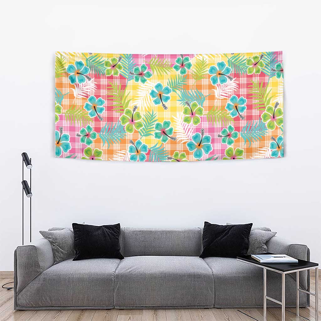 Hawaiian Palaka Tapestry Hibiscus Palm Leaf Pattern - Polynesian Pride