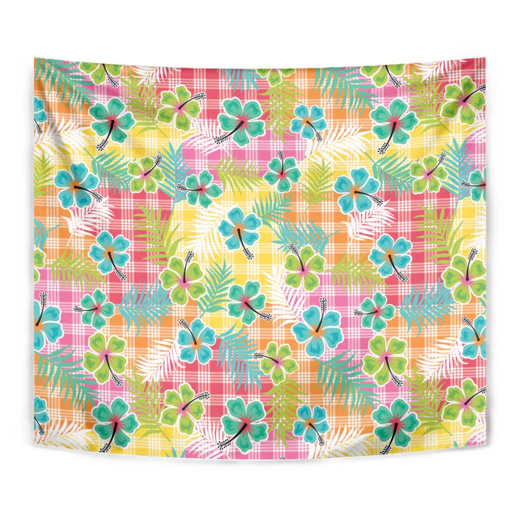 Hawaiian Palaka Tapestry Hibiscus Palm Leaf Pattern - Polynesian Pride