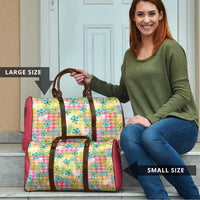 Hawaiian Palaka Travel Bag Hibiscus Palm Leaf Pattern - Polynesian Pride