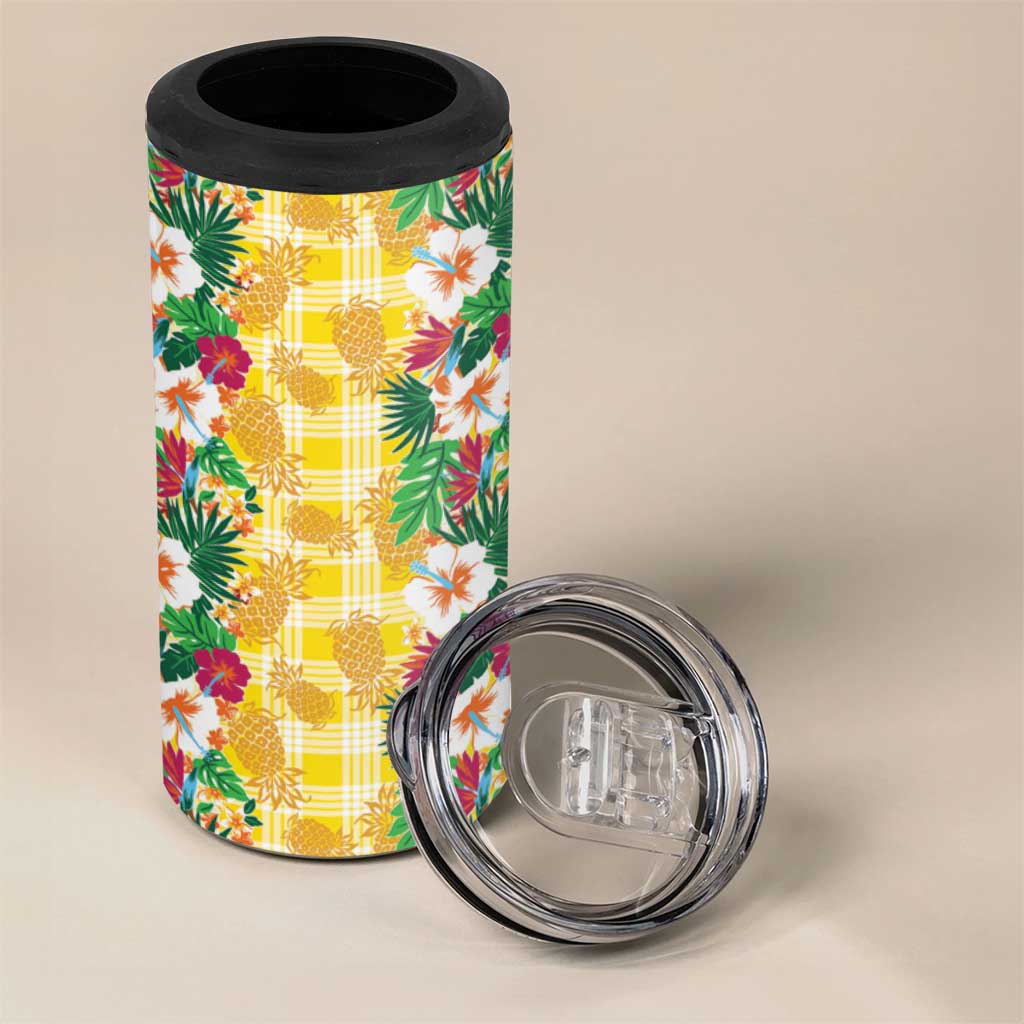 Hawaiian Palaka 4 in 1 Can Cooler Tumbler Hibiscus Pineapple Lei - Polynesian Pride
