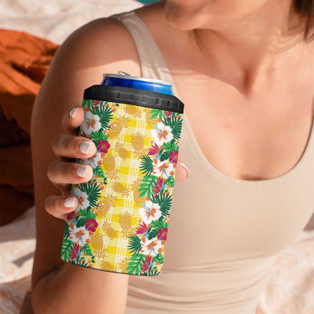 Hawaiian Palaka 4 in 1 Can Cooler Tumbler Hibiscus Pineapple Lei - Polynesian Pride